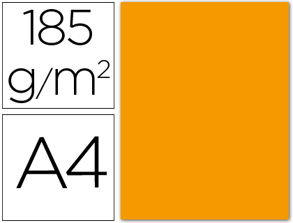 50h. cartulina Guarro A4 185g/m² mandarina